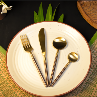 Stylish Gold Serving spoon & Cutlery
